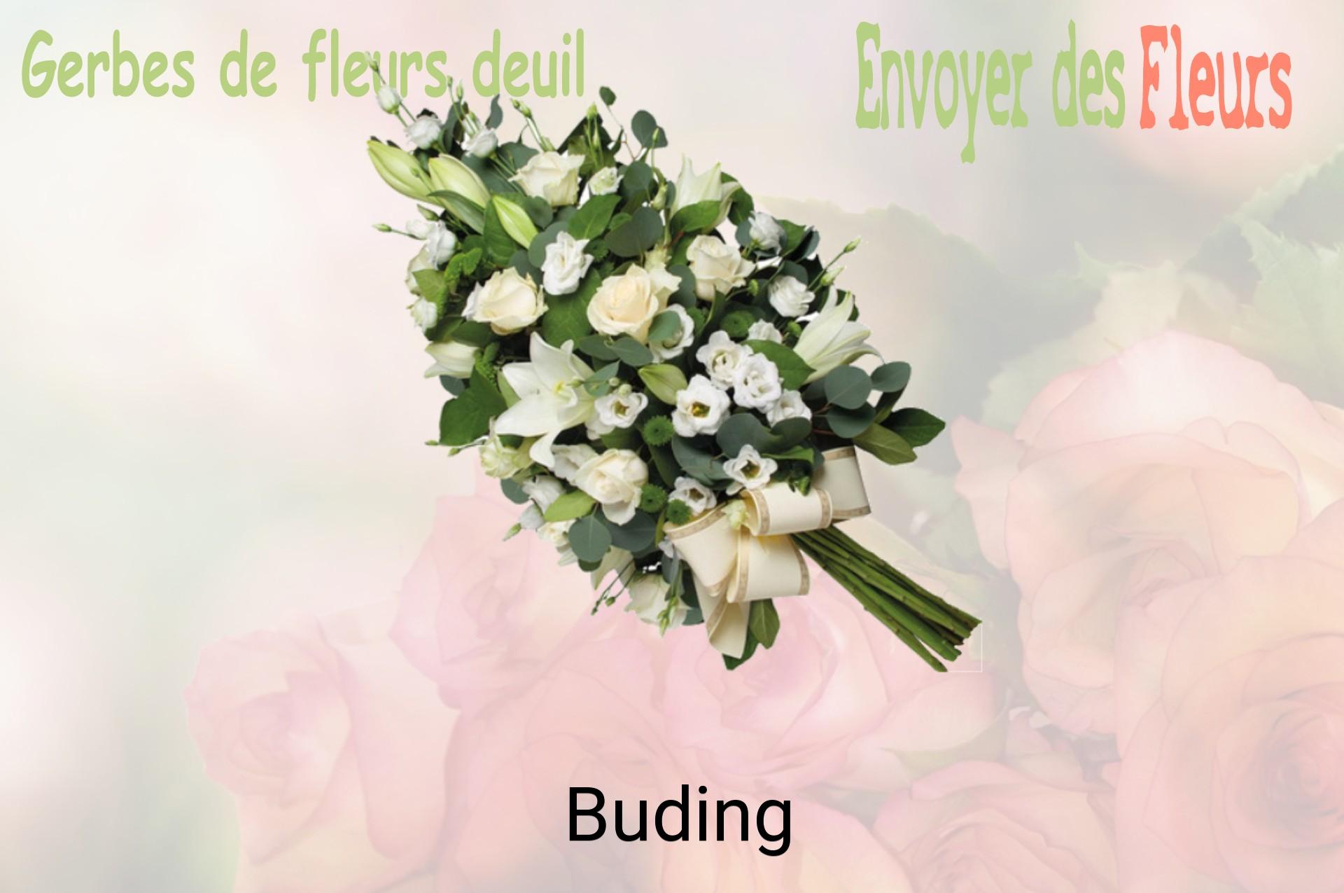 Gerbe de fleurs de deuil livrée à Buding